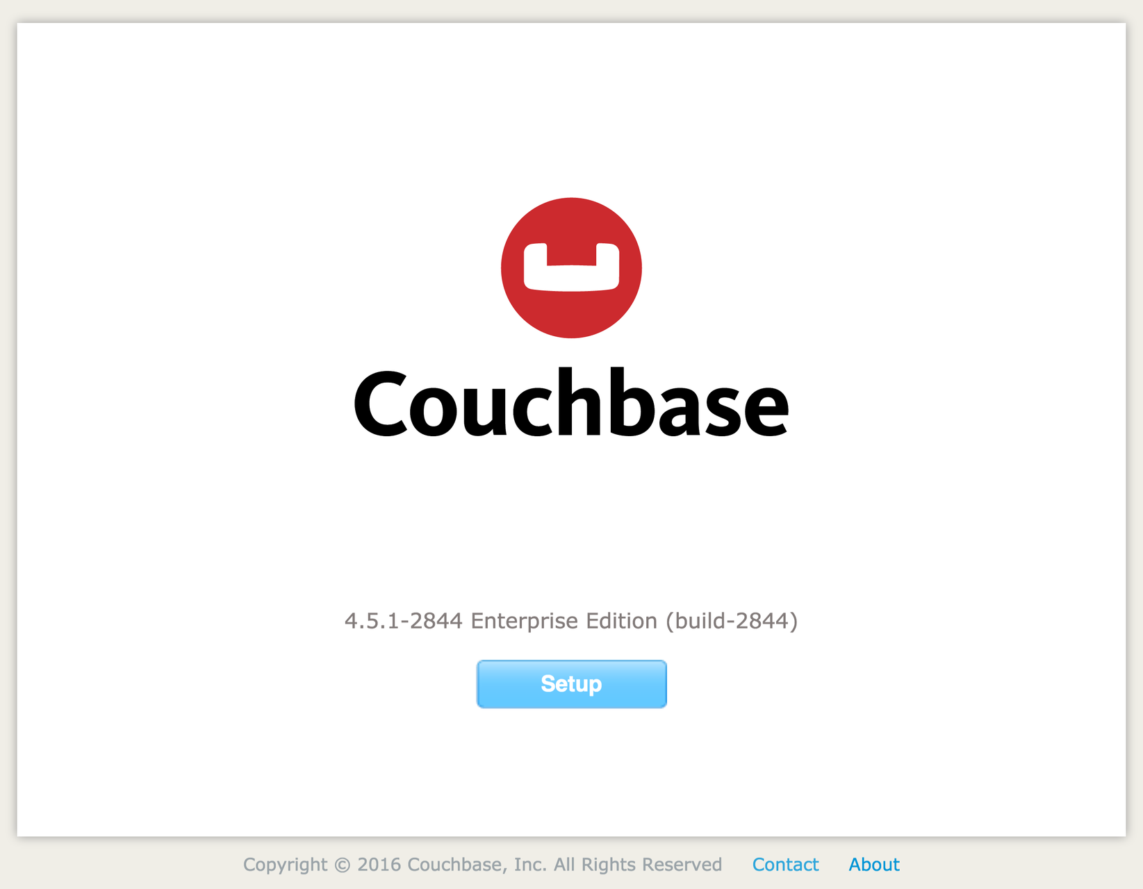 Couchbase Server Installation Start Page